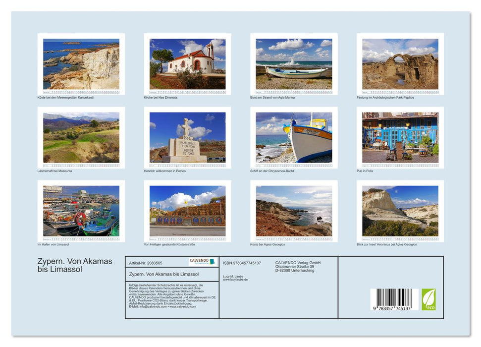 Zypern. Von Akamas bis Limassol (CALVENDO Premium Wandkalender 2026)