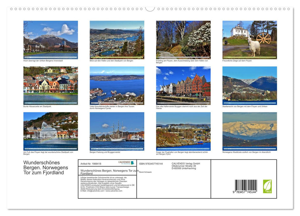 Wunderschönes Bergen. Norwegens Tor zum Fjordland (CALVENDO Premium Wandkalender 2026)