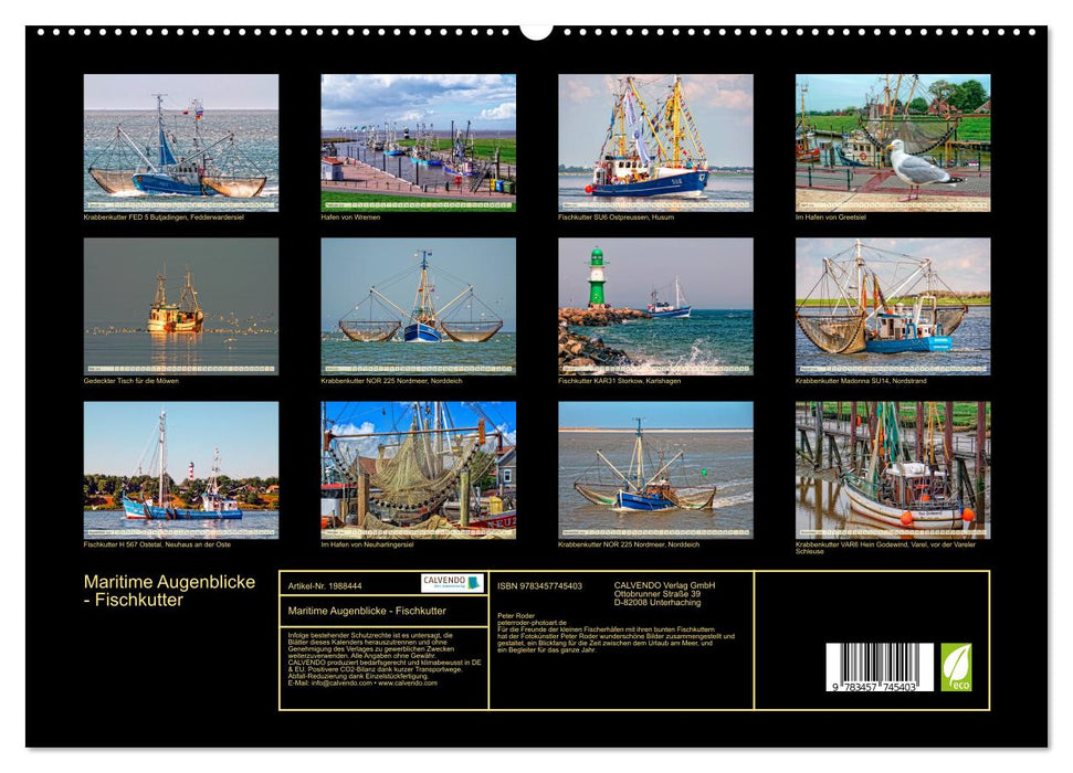 Maritime Augenblicke - Fischkutter (CALVENDO Premium Wandkalender 2026)