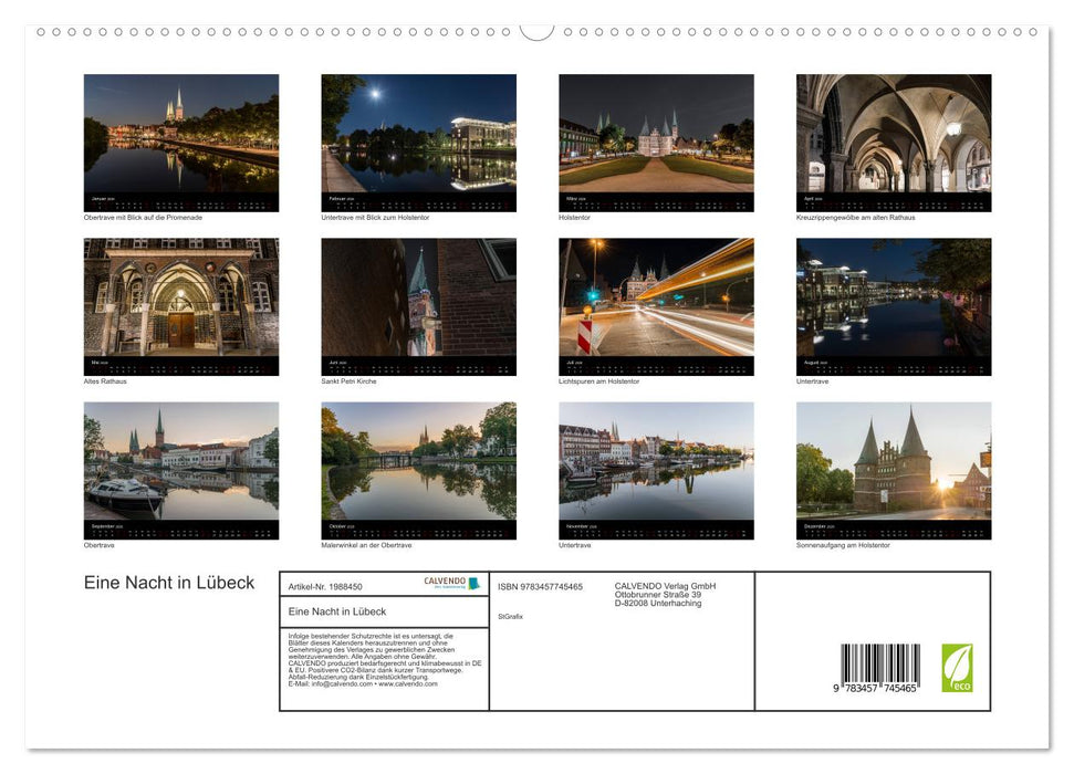 Eine Nacht in Lübeck (CALVENDO Premium Wandkalender 2026)