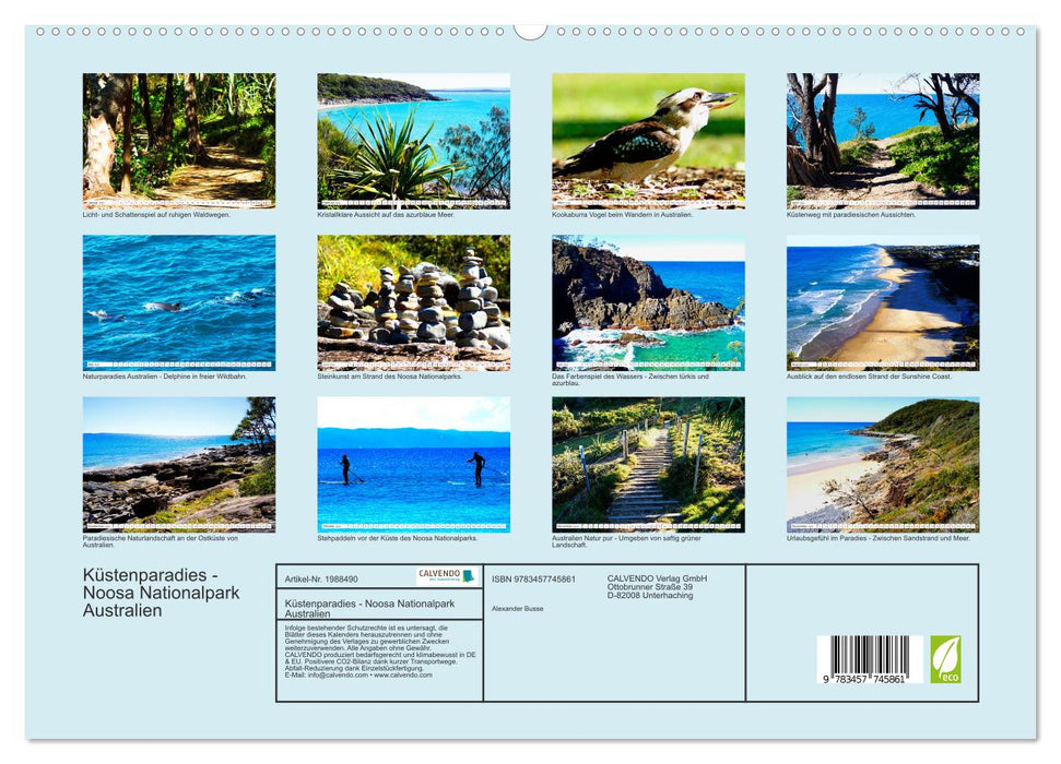 Küstenparadies - Noosa Nationalpark Australien (CALVENDO Premium Wandkalender 2026)