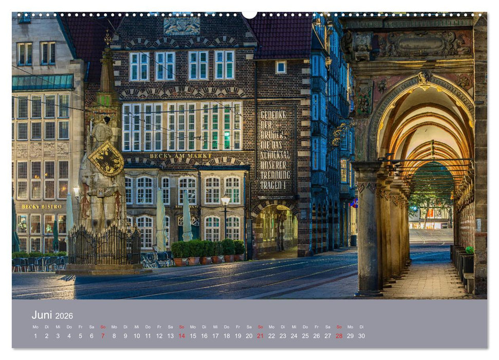 Nachts in Bremen (CALVENDO Wandkalender 2026)