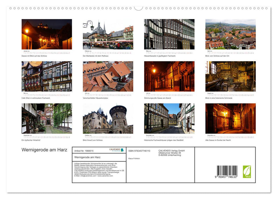 Wernigerode am Harz (CALVENDO Premium Wandkalender 2026)