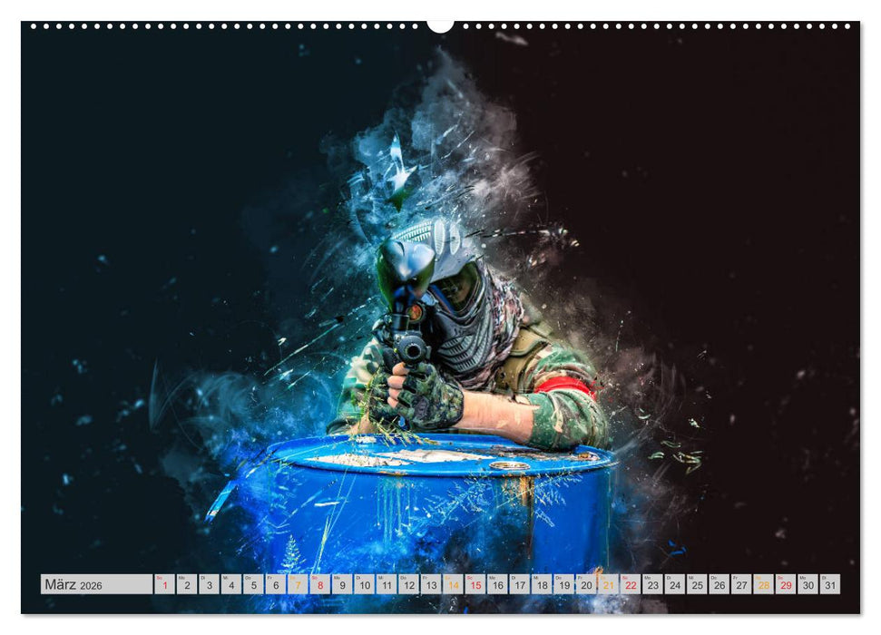Paintball - extrem cool (CALVENDO Premium Wandkalender 2026)