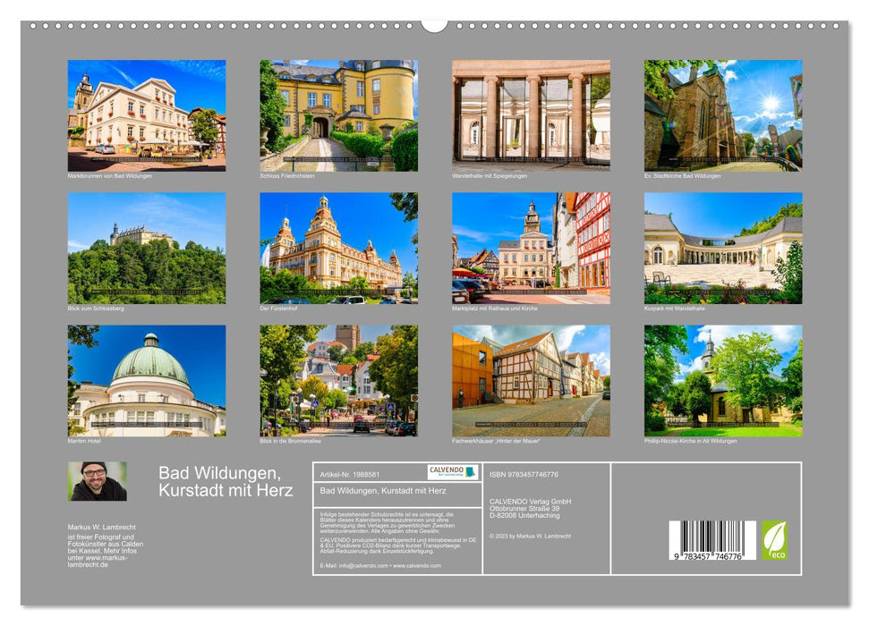 Bad Wildungen, Kurstadt mit Herz (CALVENDO Premium Wandkalender 2026)