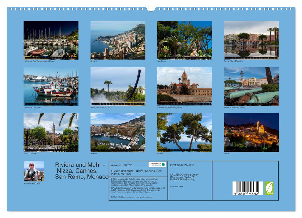 Riviera und Mehr - Nizza, Cannes, San Remo, Monaco (CALVENDO Premium Wandkalender 2026)