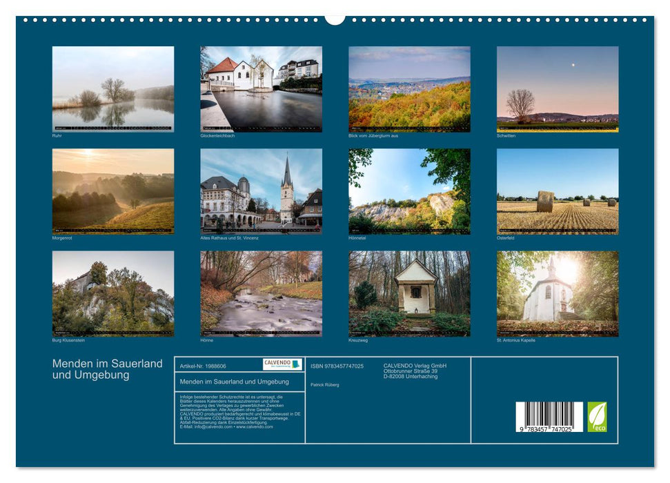 Menden im Sauerland und Umgebung (CALVENDO Premium Wandkalender 2026)