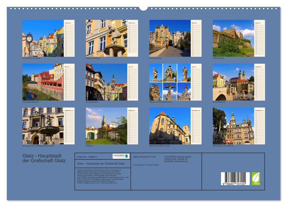 Glatz - Hauptstadt der Grafschaft Glatz (CALVENDO Premium Wandkalender 2026)