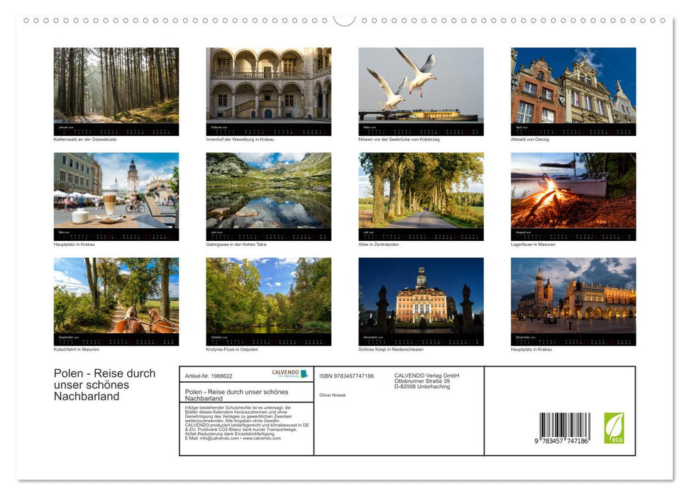 Polen - Reise durch unser schönes Nachbarland (CALVENDO Premium Wandkalender 2026)