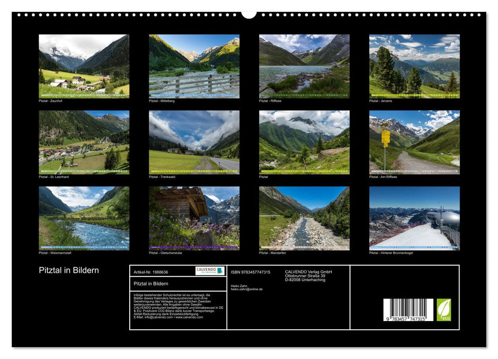 Pitztal in Bildern (CALVENDO Premium Wandkalender 2026)