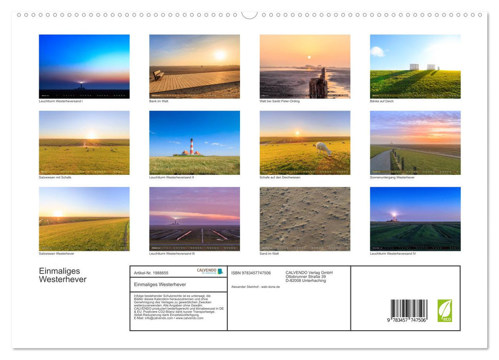 Einmaliges Westerhever (CALVENDO Premium Wandkalender 2026)