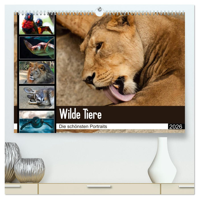 Wilde Tiere - Die schönsten Portraits (CALVENDO Premium Wandkalender 2026)