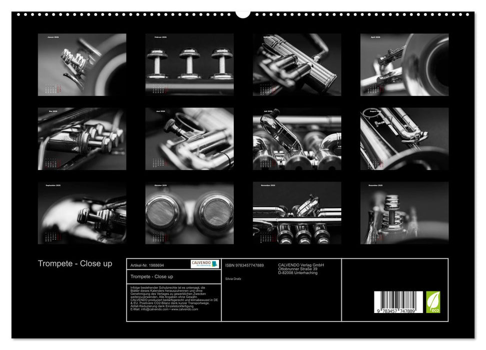 Trompete - Close up (CALVENDO Premium Wandkalender 2026)