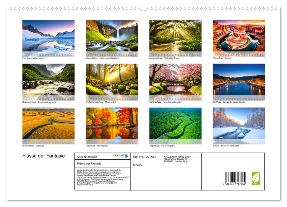Flüsse der Fantasie (CALVENDO Premium Wandkalender 2026)