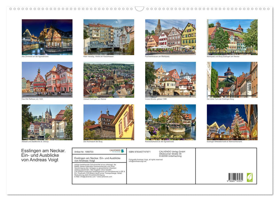 Esslingen am Neckar. Ein- und Ausblicke von Andreas Voigt (CALVENDO Wandkalender 2026)