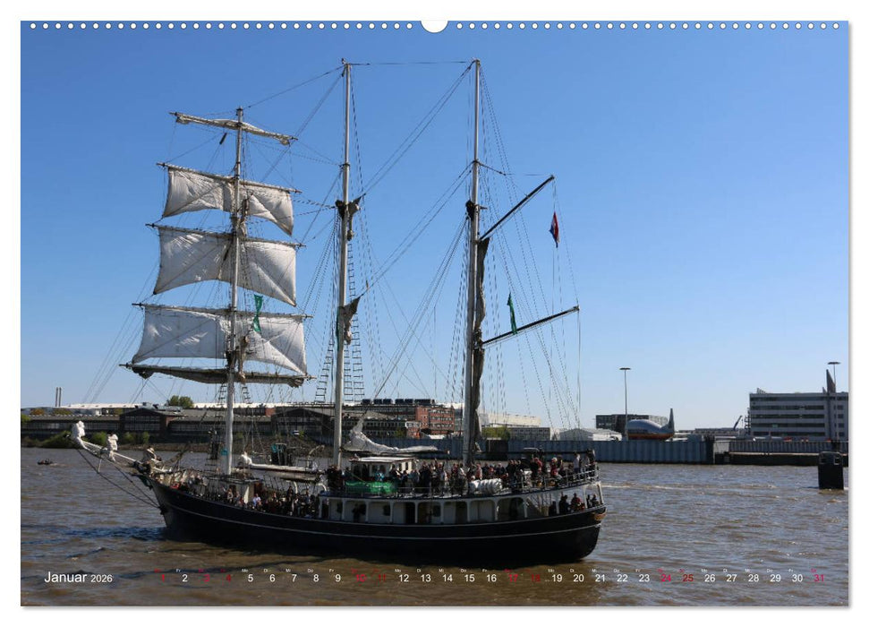 Segelschiffe auf der Elbe (CALVENDO Premium Wandkalender 2026)
