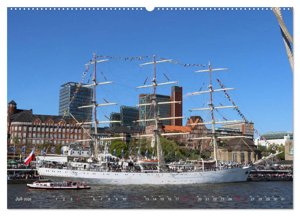 Segelschiffe auf der Elbe (CALVENDO Premium Wandkalender 2026)