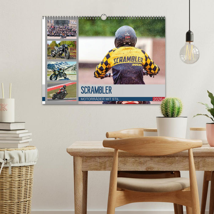 Scrambler Motorräder mit Stil (CALVENDO Wandkalender 2026)