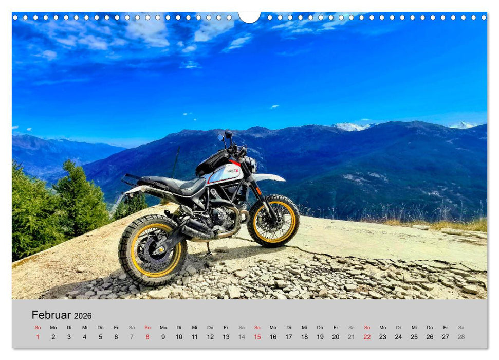 Scrambler Motorräder mit Stil (CALVENDO Wandkalender 2026)