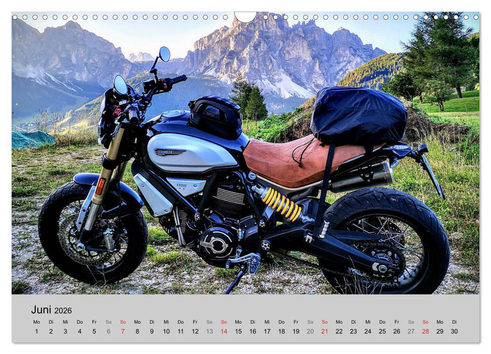 Scrambler Motorräder mit Stil (CALVENDO Wandkalender 2026)