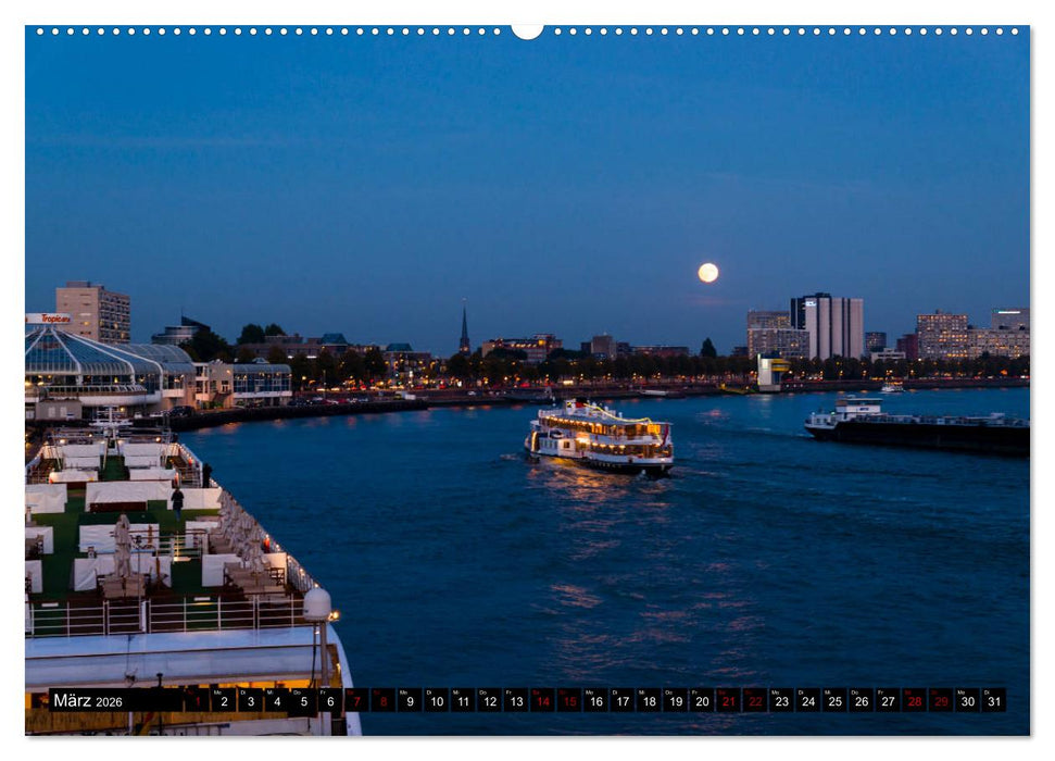 Rotterdam bei Nacht (CALVENDO Premium Wandkalender 2026)