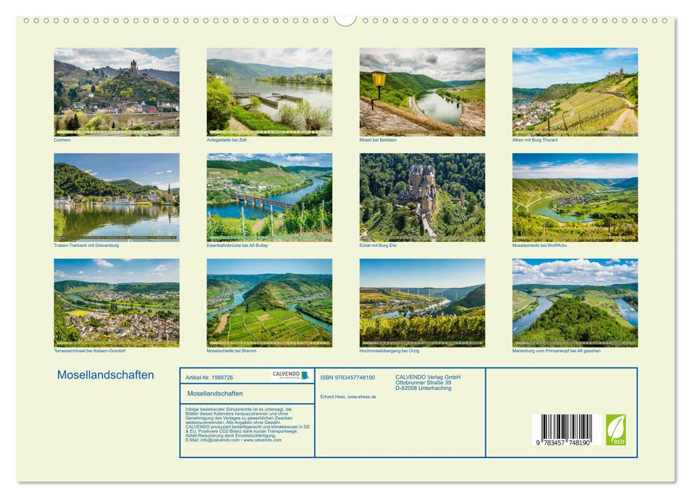 Mosellandschaften (CALVENDO Premium Wandkalender 2026)