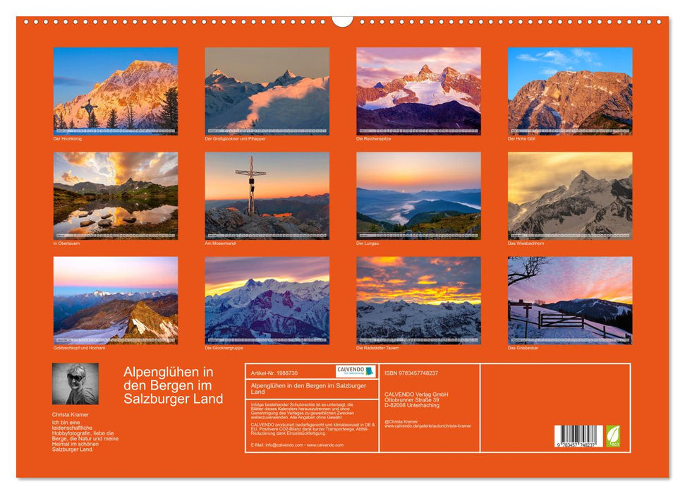 Alpenglühen in den Bergen im Salzburger Land (CALVENDO Wandkalender 2026)