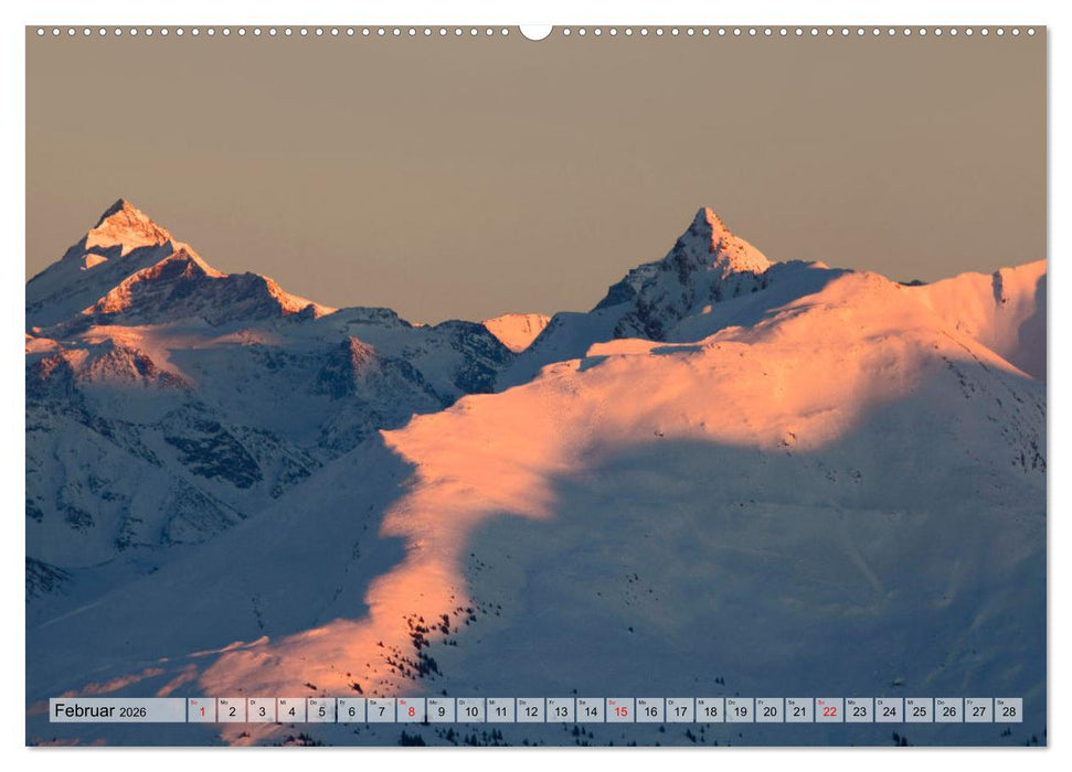 Alpenglühen in den Bergen im Salzburger Land (CALVENDO Wandkalender 2026)