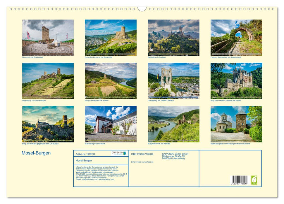Mosel-Burgen (CALVENDO Wandkalender 2026)
