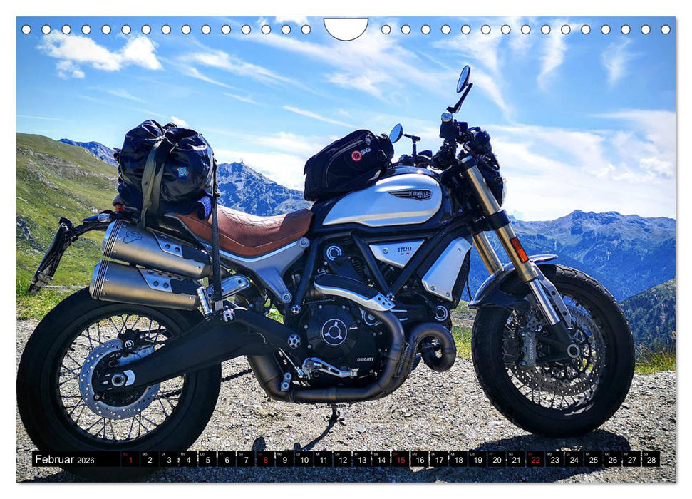 Scrambler Motorräder Individuell - Stylisch - Abenteuerlich (CALVENDO Wandkalender 2026)