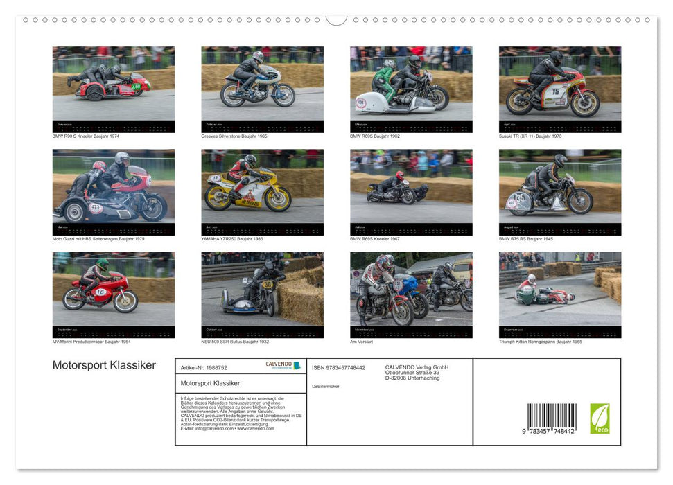 Motorsport Klassiker (CALVENDO Premium Wandkalender 2026)