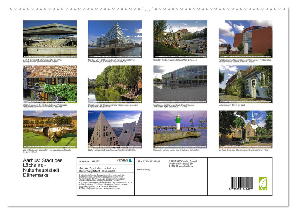 Aarhus: Stadt des Lächelns - Kulturhauptstadt Dänemarks (CALVENDO Premium Wandkalender 2026)