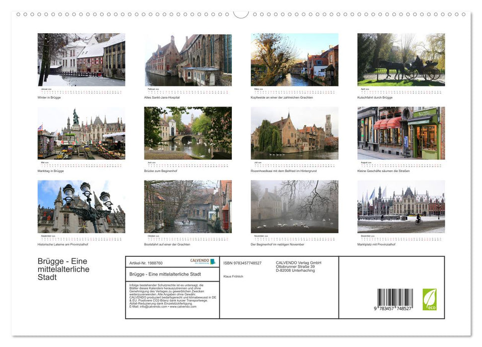 Brügge - Eine mittelalterliche Stadt (CALVENDO Premium Wandkalender 2026)