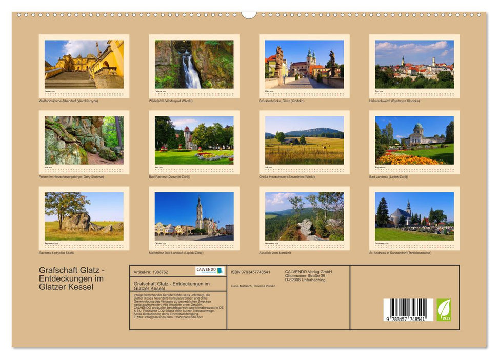 Grafschaft Glatz - Entdeckungen im Glatzer Kessel (CALVENDO Premium Wandkalender 2026)