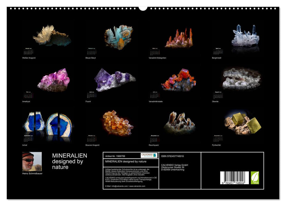 MINERALIEN designed by nature (CALVENDO Premium Wandkalender 2026)