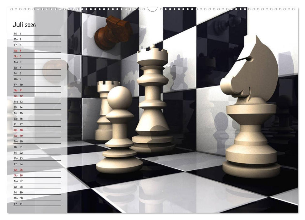SCHACH - Spiel der Könige (CALVENDO Premium Wandkalender 2026)