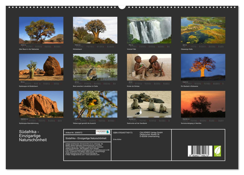 Südafrika - Einzigartige Naturschönheit (CALVENDO Premium Wandkalender 2026)