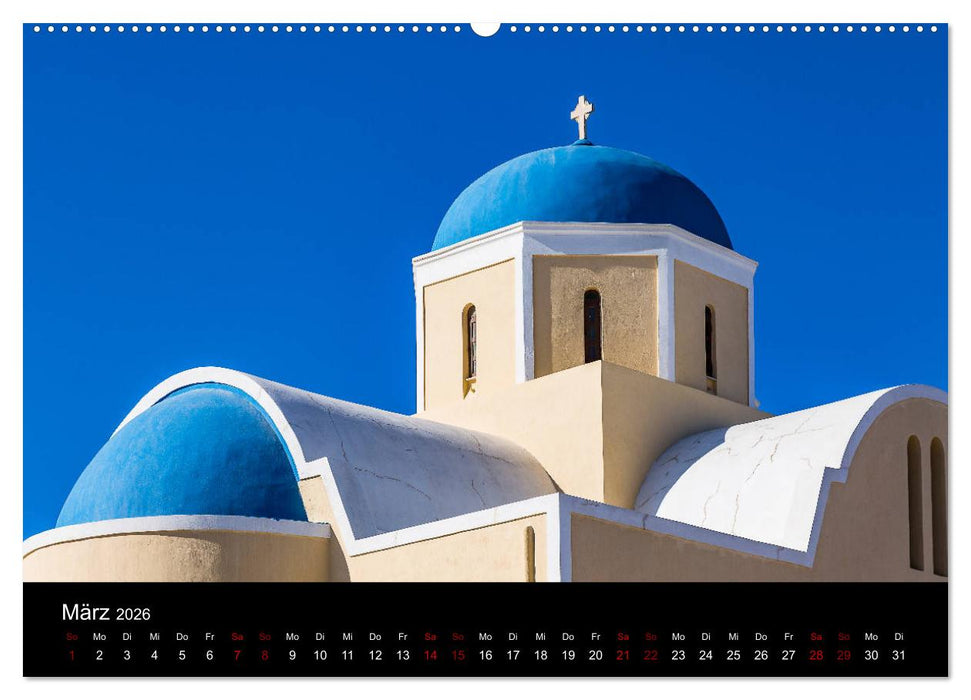 Santorini - Königin der Kykladen (CALVENDO Premium Wandkalender 2026)