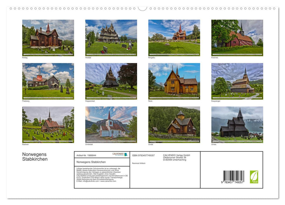 Norwegens Stabkirchen (CALVENDO Premium Wandkalender 2026)