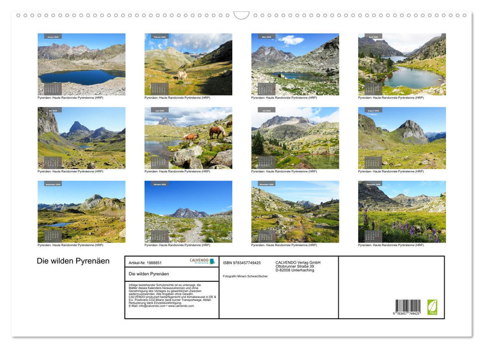 Die wilden Pyrenäen (CALVENDO Wandkalender 2026)