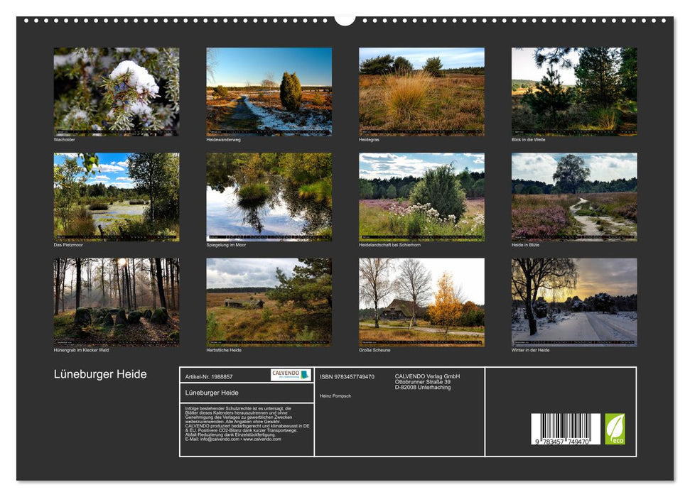 Lüneburger Heide (CALVENDO Premium Wandkalender 2026)