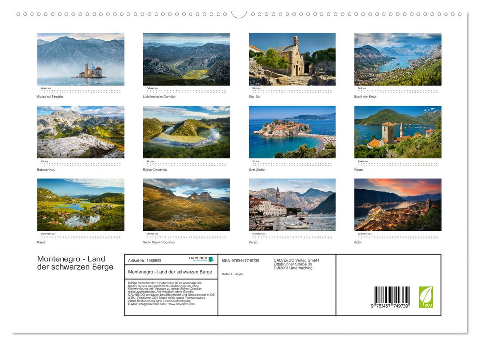 Montenegro - Land der schwarzen Berge (CALVENDO Premium Wandkalender 2026)
