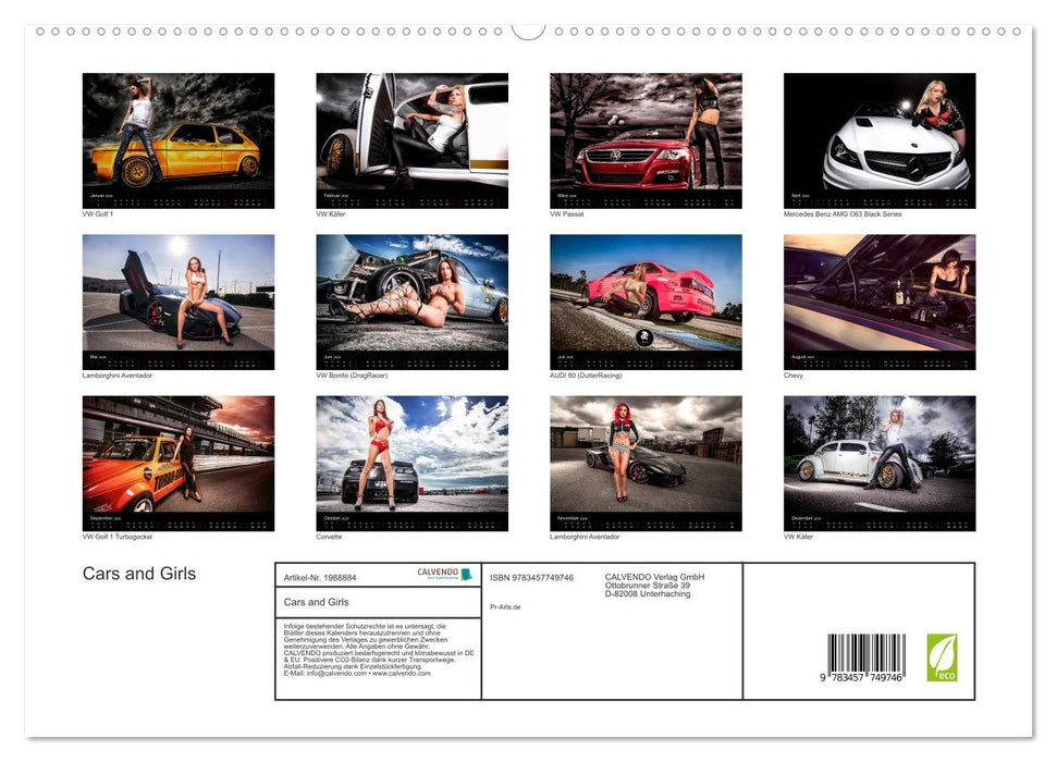 Cars and Girls (CALVENDO Premium Wandkalender 2026)