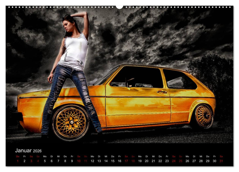 Cars and Girls (CALVENDO Premium Wandkalender 2026)