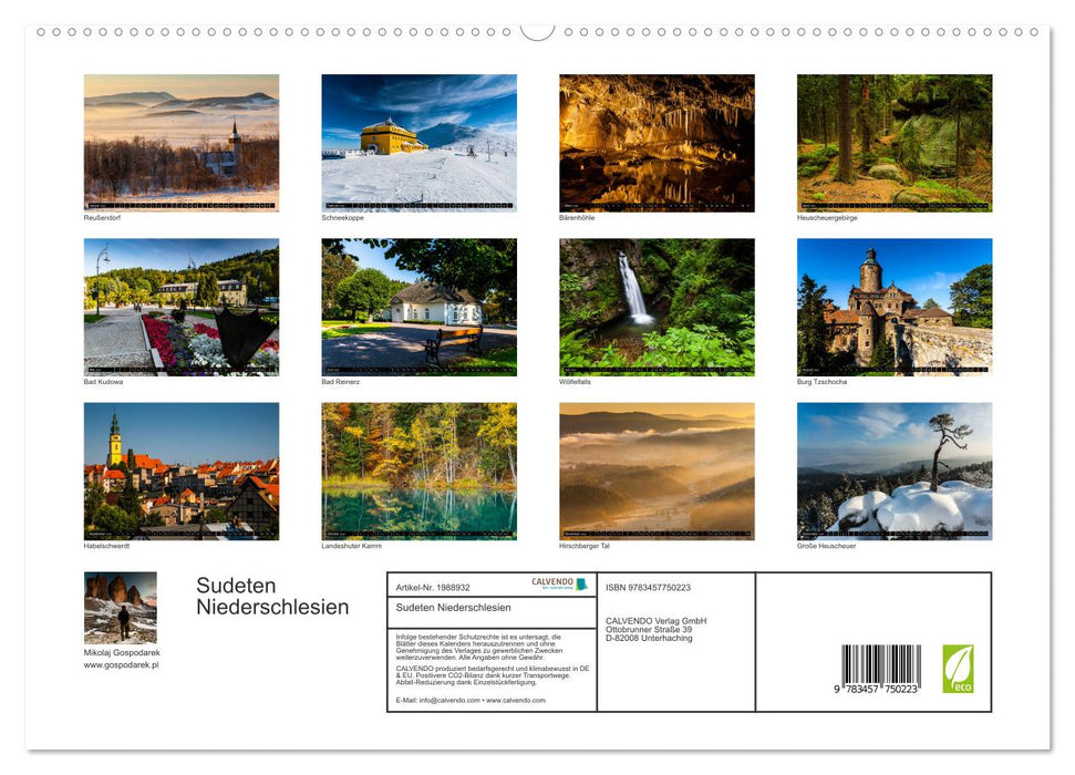 Sudeten Niederschlesien (CALVENDO Premium Wandkalender 2026)