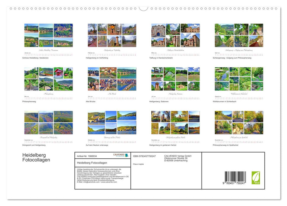 Heidelberg Fotocollagen (CALVENDO Premium Wandkalender 2026)
