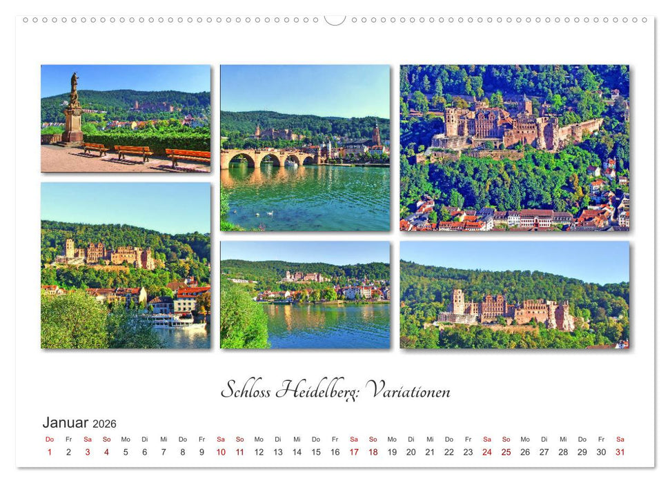 Heidelberg Fotocollagen (CALVENDO Premium Wandkalender 2026)