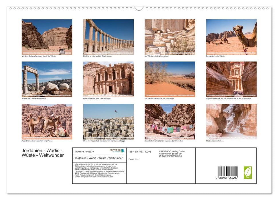 Jordanien - Wadis - Wüste - Weltwunder (CALVENDO Premium Wandkalender 2026)