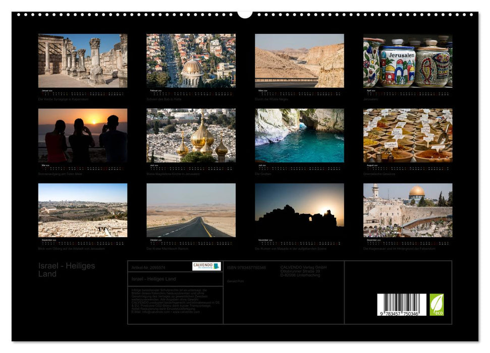 Israel - Heiliges Land (CALVENDO Premium Wandkalender 2026)