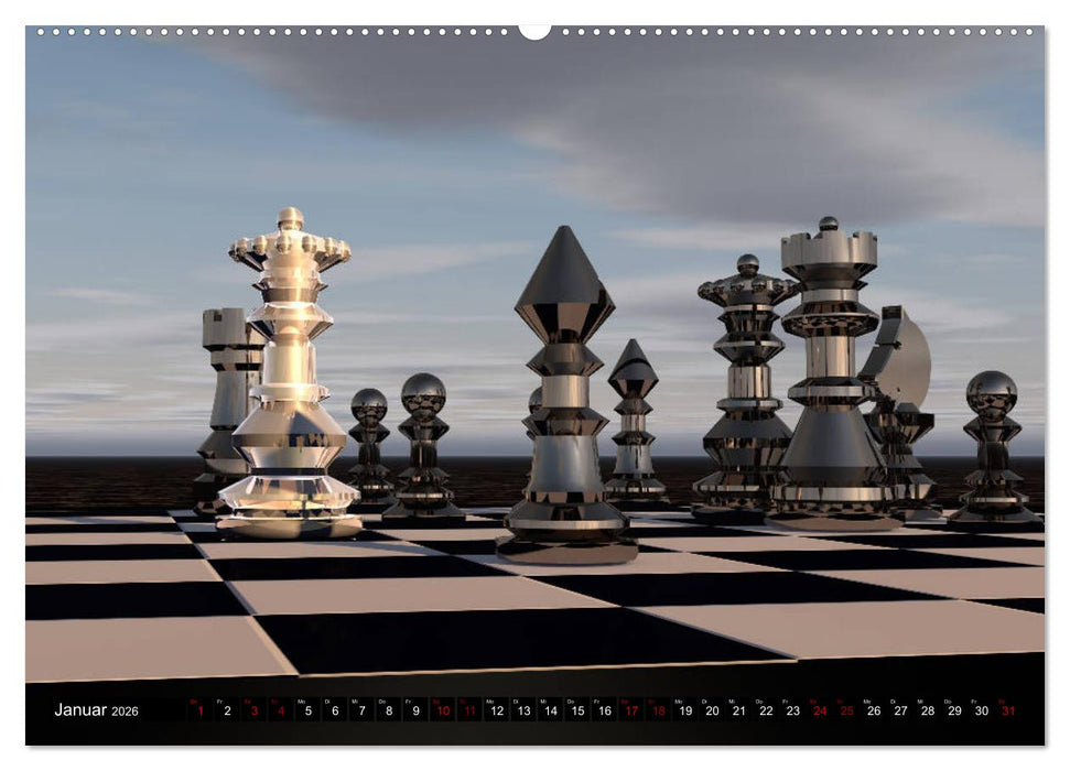 SCHACH - Spiel der Könige (CALVENDO Premium Wandkalender 2026)